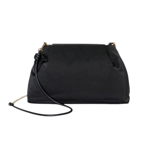 A New Day Convertible Black Satin Party Clutch Crossbody Shoulder Bag - Picture 1 of 9